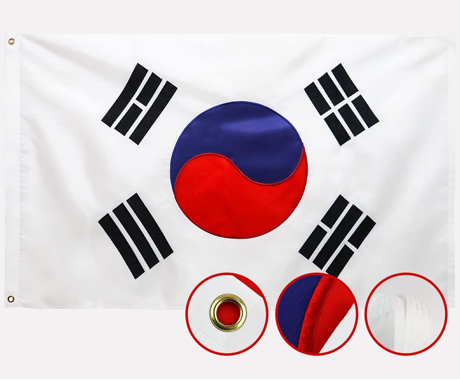 光泽韩国国旗 3x5ft