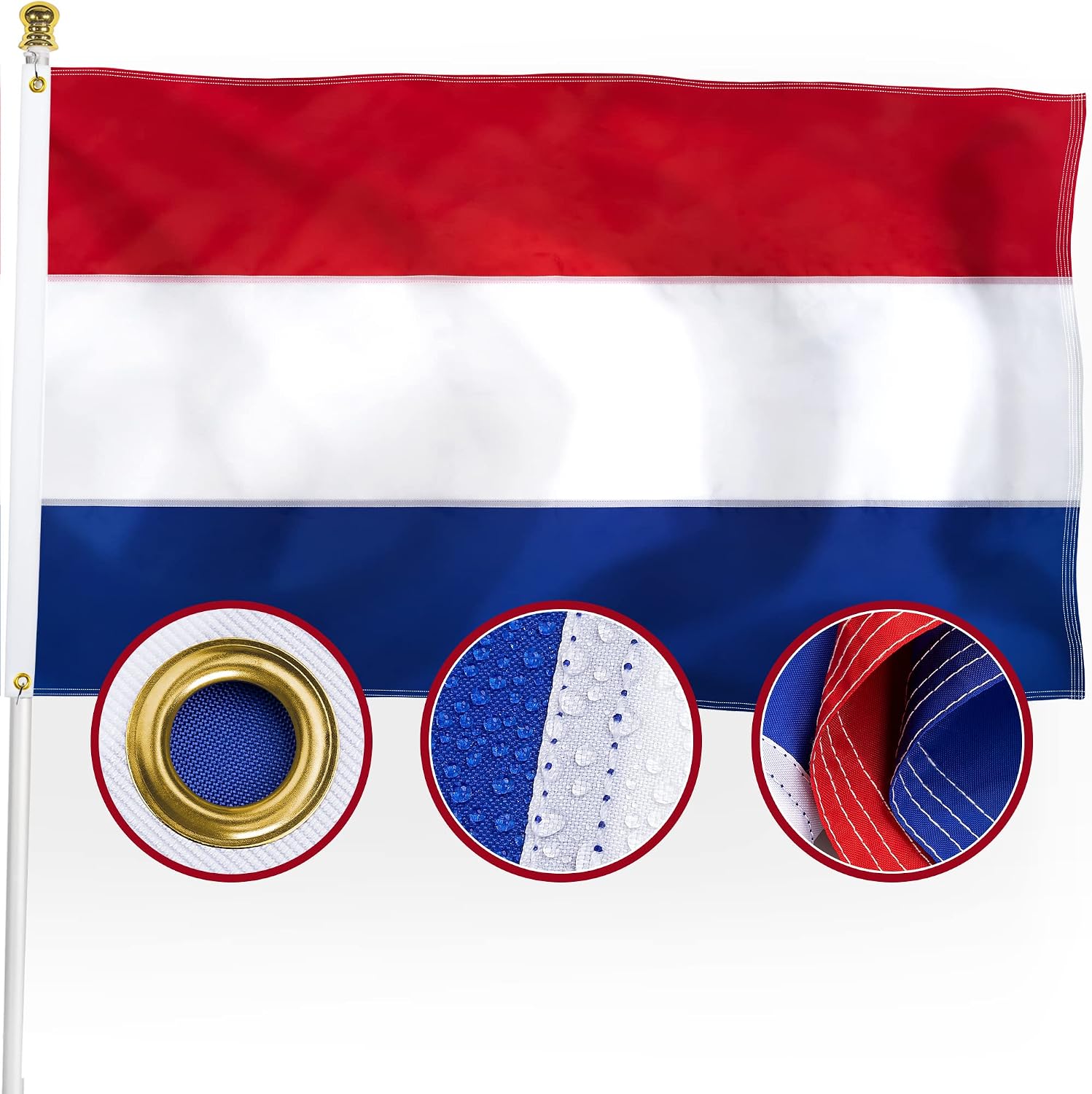 光泽荷兰国旗 3x5ft